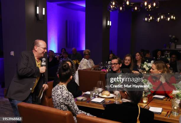 Col Needham speaks during the IMDb, WIF, and Entertainment Weekly Dinner Party at RIME at The St. Regis Deer Valley on January 22, 2024 in Park City,...