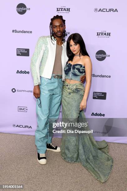 Jay Will and Camila Cabello attend the "Rob Peace" Premiere during the 2024 Sundance Film Festival at Eccles Center Theatre on January 22, 2024 in...