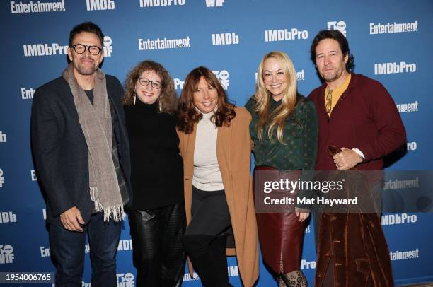Tim Daly, guest, Robin Bronk, Emily Glassman and Rob Morrow attend the IMDb, WIF, and Entertainment Weekly Dinner Party at RIME at The St. Regis Deer...