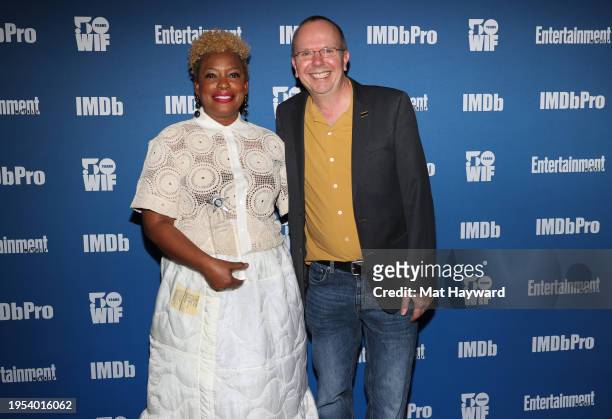 Aunjanue Ellis-Taylor and Col Needham attend the IMDb, WIF, and Entertainment Weekly Dinner Party at RIME at The St. Regis Deer Valley on January 22,...