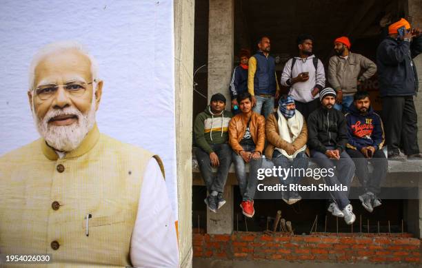 During the consecration ceremony of the Ram Mandir on January 22, 2024 in Ayodhya, India. The Ram Mandir, a temple built at a site thought to be the...