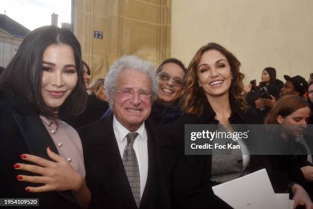 Guest, Laurent Dassault and Nadia Fares attends the Christian Dior Haute Couture Spring/Summer 2024 show as part of Paris Fashion Week on January 22,...