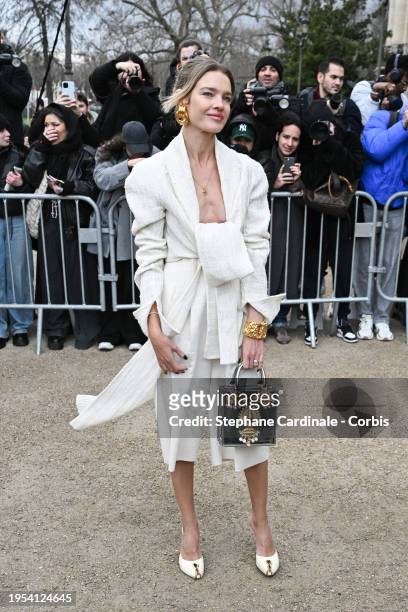 Natalia Vodianova attends the Schiaparelli Haute Couture Spring/Summer 2024 show as part of Paris Fashion Week on January 22, 2024 in Paris, France.