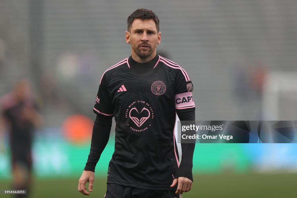 Inter Dallas Lionel Messi of Inter Miami CF looks on during preseason game between ...