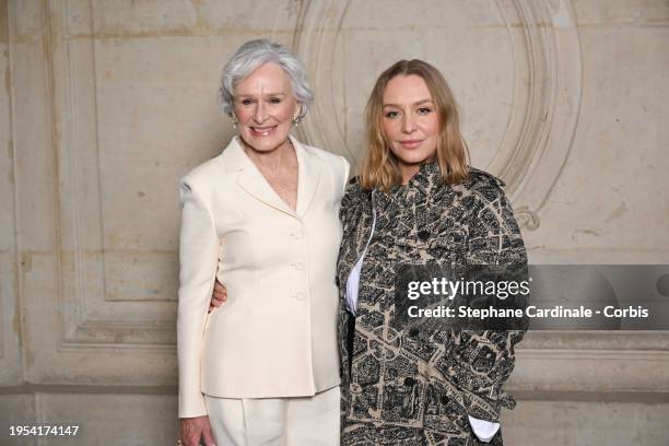 Glenn Close and daughter Annie Maude Starke attend the Christian Dior Haute Couture Spring/Summer 2024 show as part of Paris Fashion Week on January...