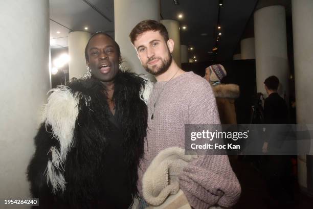 Antoine Schmidt and Yanis Bargoin attends the Juana Martín Haute Couture Spring/Summer 2024 show as part of Paris Fashion Week on January 22, 2024 in...