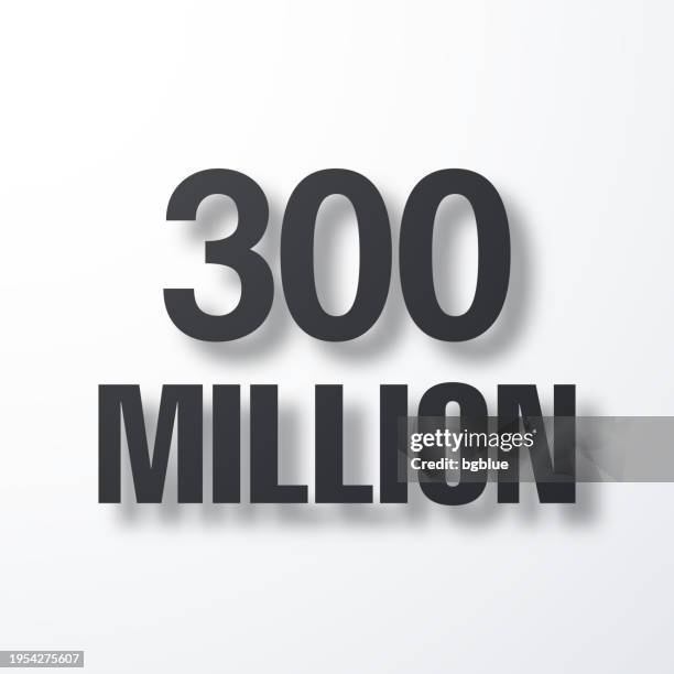 300 million. icon with shadow on white background - 300 icons stock illustrations