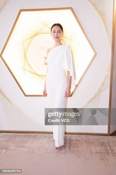 Actress/singer Isabella Leong attends Cle de Peau Beaute event on January 23, 2024 in Hong Kong, China.