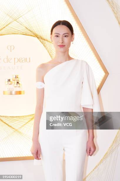 Actress/singer Isabella Leong attends Cle de Peau Beaute event on January 23, 2024 in Hong Kong, China.