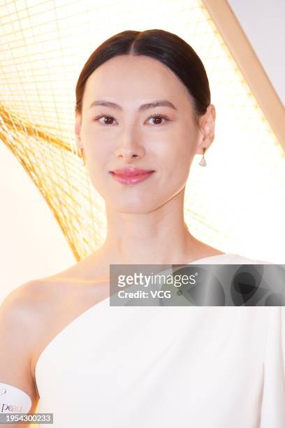 Actress/singer Isabella Leong attends Cle de Peau Beaute event on January 23, 2024 in Hong Kong, China.