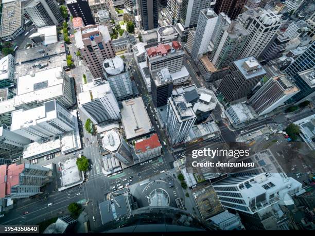 downtown auckland, new zealand - auckland tower stock pictures, royalty-free photos & images