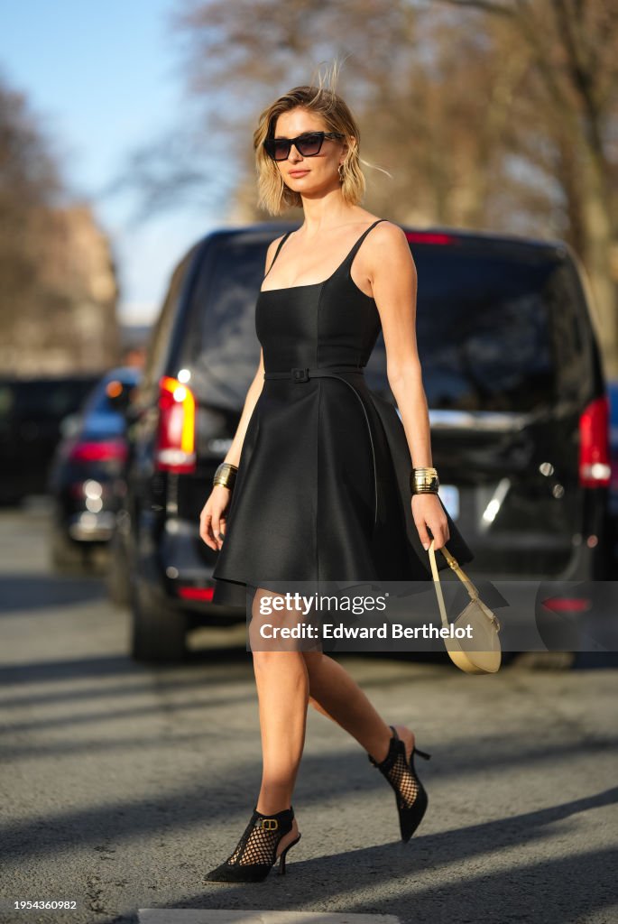 Street Style - Paris Fashion Week - Haute Couture Spring/Summer 2024 - Day One