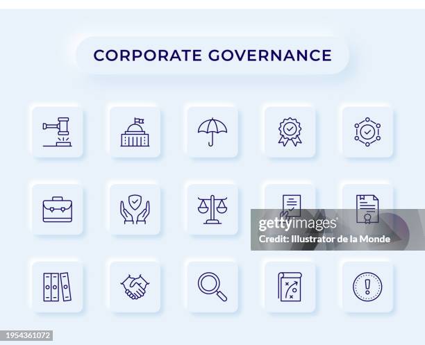 corporate governance line icons - shareholder stock illustrations