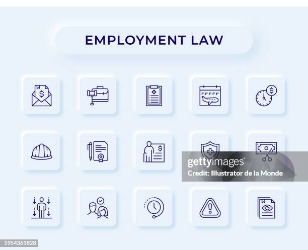 employment law line icons - whistleblower stock illustrations