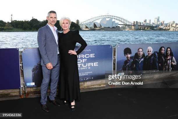 Eric Bana and Deborra-Lee Furness attend the Sydney premiere of "Force of Nature: The Dry 2" on January 23, 2024 in Sydney, Australia.