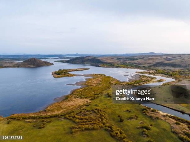 beautiful natural landscape in autumn - aerial top view steppe stock pictures, royalty-free photos & images