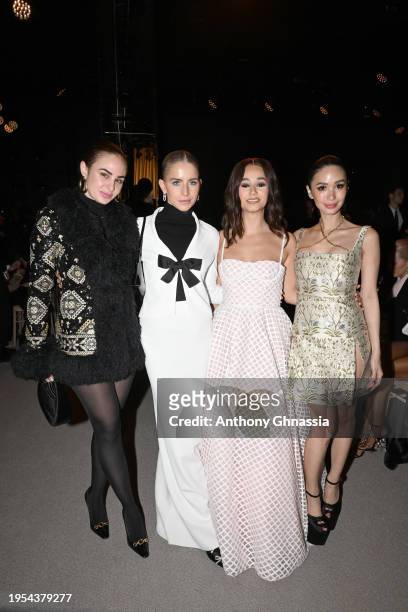 Caro Daur, Léna Mahfouf and Heart Evangelista attend the Giambattista Valli Haute Couture Spring/Summer 2024 show as part of Paris Fashion Week on...