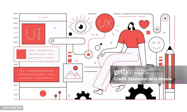 ui ux design - ux ui design stock illustrations