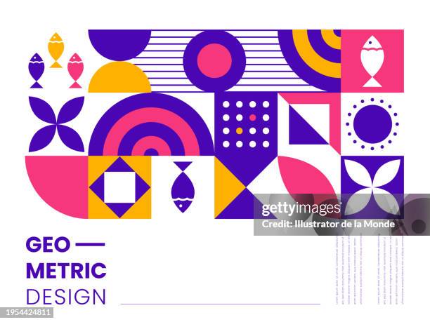 abstract minimal background in vibrant colors. - semi circle stock illustrations