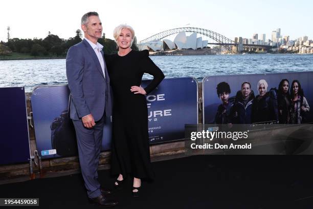 Eric Bana and Deborra-Lee Furness attend the Sydney premiere of "Force of Nature: The Dry 2" on January 23, 2024 in Sydney, Australia.