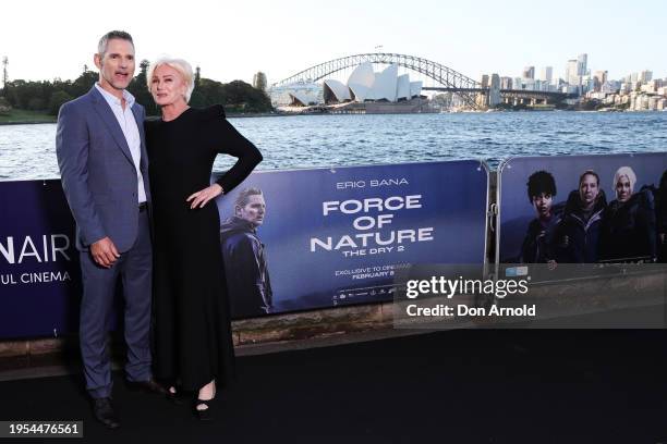 Eric Bana and Deborra-Lee Furness attend the Sydney premiere of "Force of Nature: The Dry 2" on January 23, 2024 in Sydney, Australia.