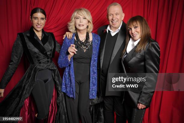 Blanca Li, Amanda Lear, Jean Paul Gaultier and Babeth Djian at Diner de la Mode as part of Paris Couture Fashion Week held at Palais de Tokyo on...