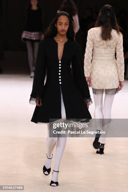 Model walks the runway during the Chanel Haute Couture Spring/Summer 2024 show as part of Paris Fashion Week on January 23, 2024 in Paris, France.