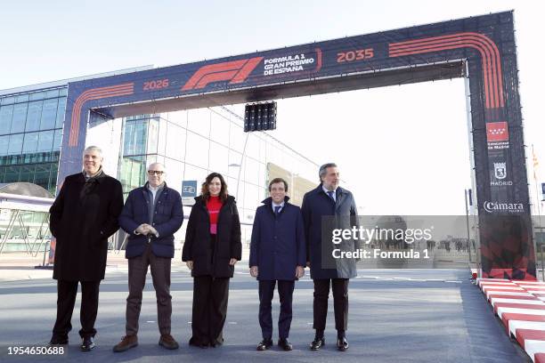 Chairman of the Executive Committee of IFEMA Madrid Jose Vicente de los Mozos, CEO of Formula One Group Stefano Domenicali, President of the Madrid...