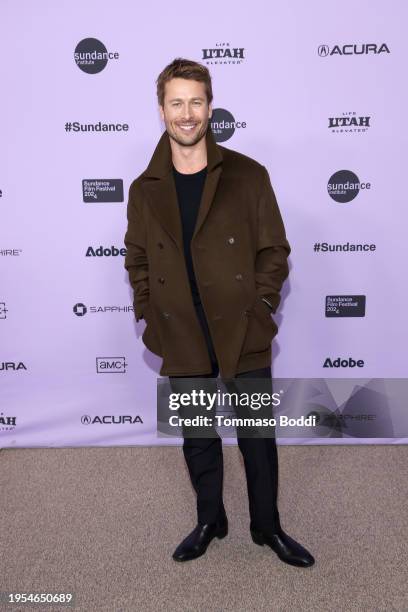 Glen Powell attends Netflix's 'Hit Man' Sundance Film Festival premiere on January 22, 2024 in Park City, Utah.