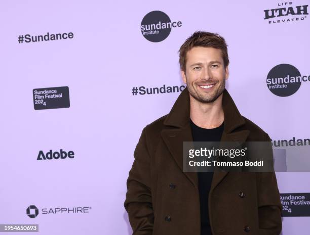 Glen Powell attends Netflix's 'Hit Man' Sundance Film Festival premiere on January 22, 2024 in Park City, Utah.