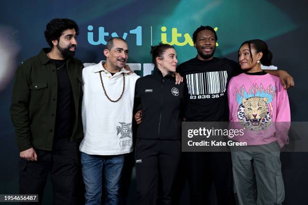 Maanuv Thiara, Nabil Elouahabi, Vicky McClure, Eric Shango and Natalie Simpson attend the photocall for "Trigger Point" at Ugly Duck on January 23,...