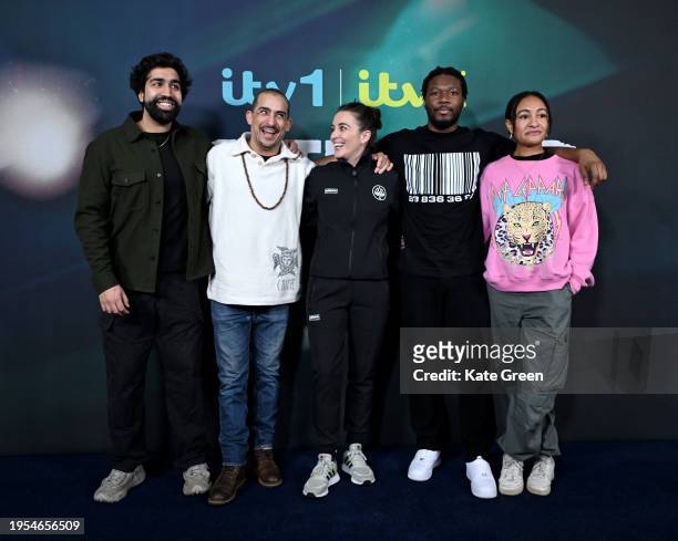 Maanuv Thiara, Nabil Elouahabi, Vicky McClure, Eric Shango and Natalie Simpson attend the photocall for "Trigger Point" at Ugly Duck on January 23,...