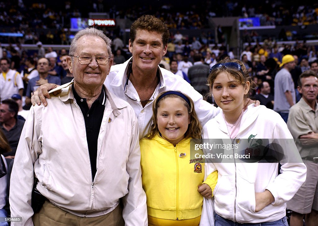 Celebs at Lakers v Timberwolves - Playoffs Round 1 Game Four