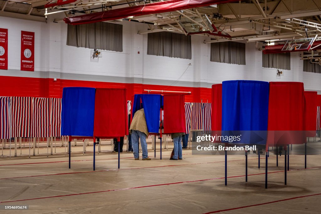 Voters Head To The Polls To Cast Their Vote In The New Hampshire Primary