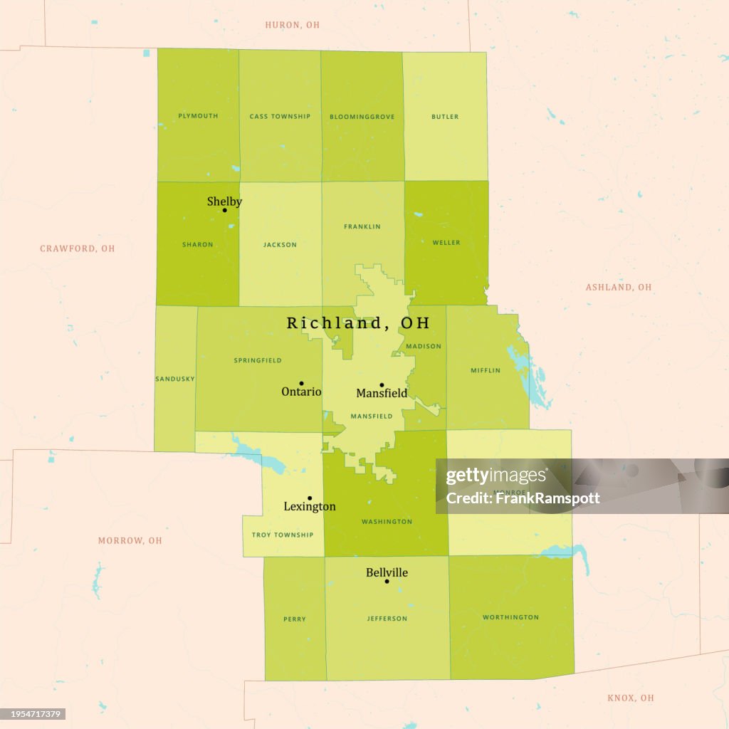 OH Richland County Vector Map Green