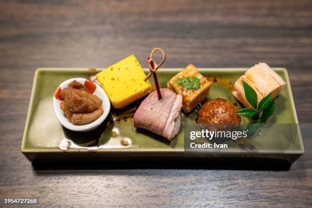 japanese luxury fine dining kaiseki set, - nimono 個照片及圖片檔