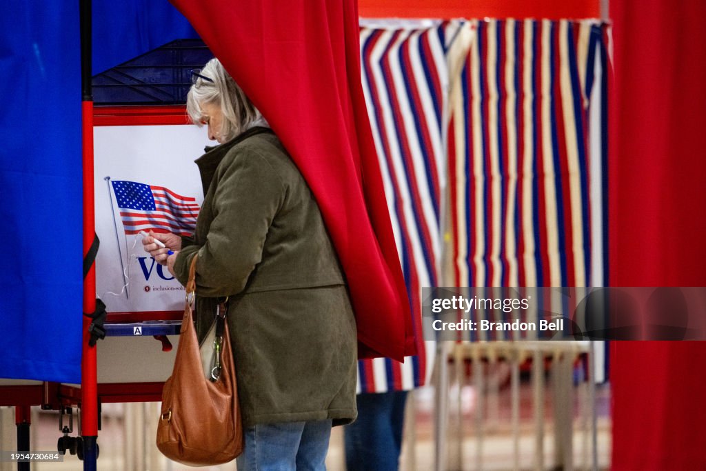 Voters Head To The Polls To Cast Their Vote In The New Hampshire Primary