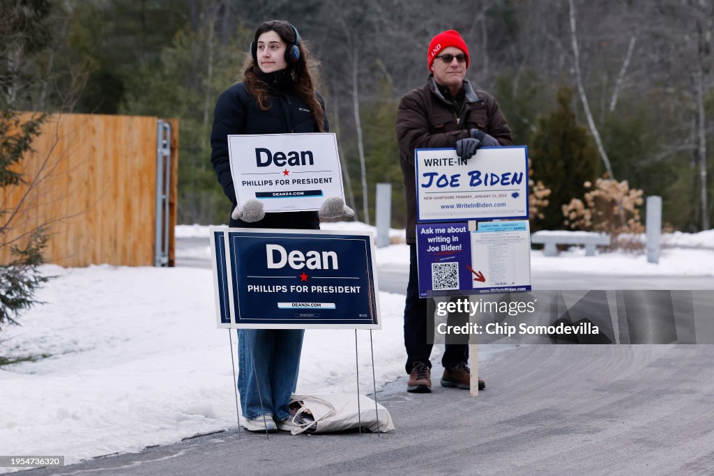 Voters Head To The Polls To Cast Their Vote In The New Hampshire Primary