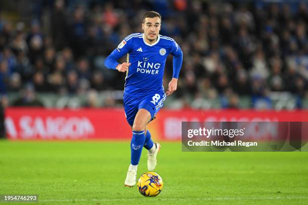 Harry Winks of Leicester in action during the Sky Bet Championship match between Leicester City and Ipswich Town at The King Power Stadium on January...