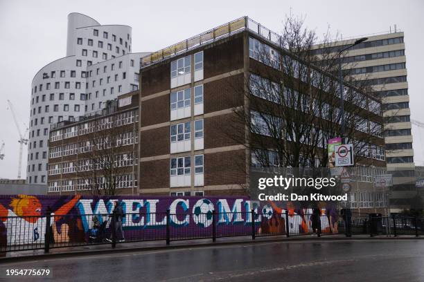 General view of Michaela Community School on January 23, 2024 in the Brent area of London, England. A Muslim student at a school brought a court case...