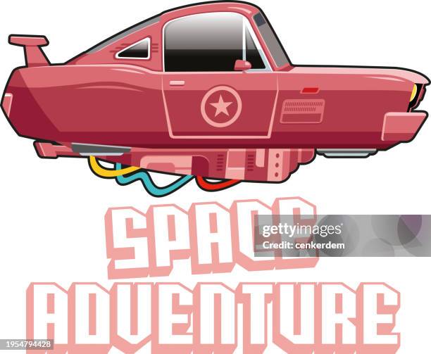 flying car - home sweet home stock illustrations