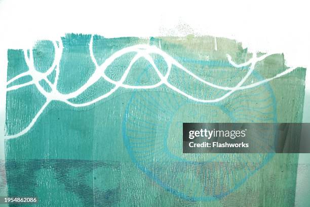 abstract gel printed colorful backgrounds with a grunge-like look - untangling stock illustrations