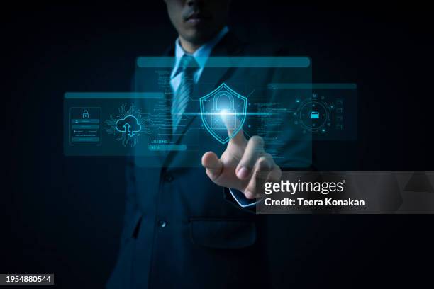 data protection and encryption in the digital world cybersecurity concept with business professionals safeguarding personal information. - virtual auction stock pictures, royalty-free photos & images