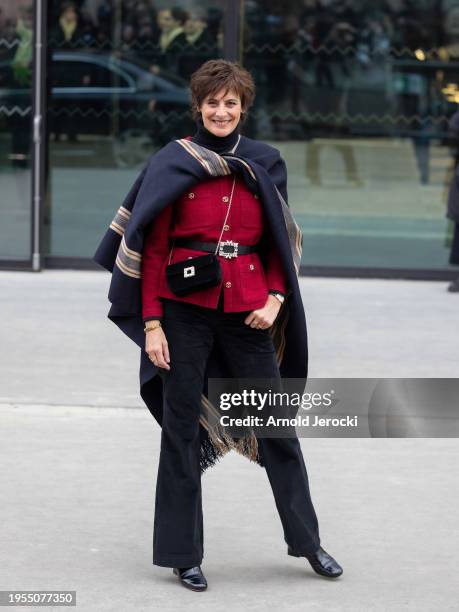 Inès de la Fressange attends the Chanel Haute Couture Spring/Summer 2024 show as part of Paris Fashion Week on January 23, 2024 in Paris, France.