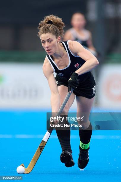 Natalie Sourisseau of Canada is in action during the FIH Women's Olympic Hockey Qualifying Tournament match between Great Britain and Canada at Camp...