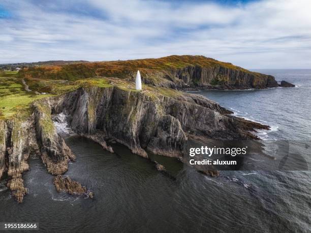 baltimore beacon ireland aerial view 1848 construction year - county cork stock pictures, royalty-free photos & images