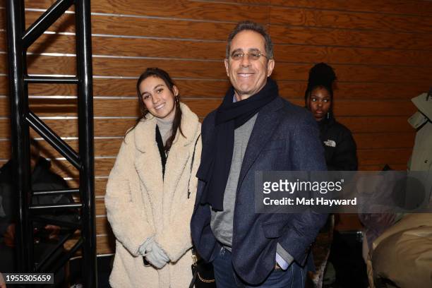 Sascha Seinfeld and Jerry Seinfeld attend the "Daughters" Premiere during the 2024 Sundance Film Festival at The Ray Theatre on January 22, 2024 in...