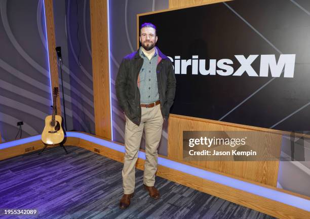 Sam Hunt visits SiriusXM Studios on January 23, 2024 in Nashville, Tennessee.