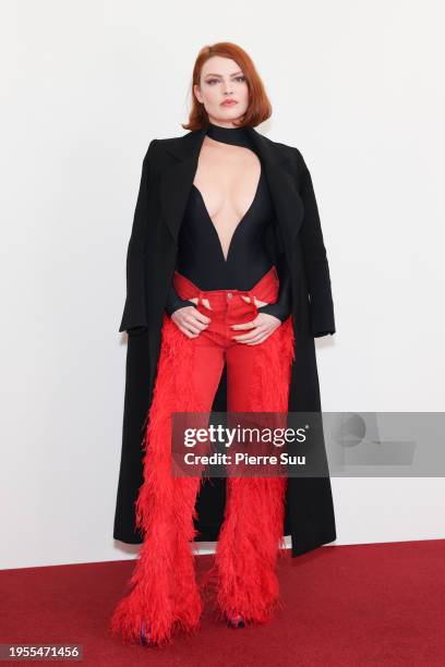 Elodie Frégé attends the Stéphane Rolland Haute Couture Spring/Summer 2024 show as part of Paris Fashion Week on January 23, 2024 in Paris, France.