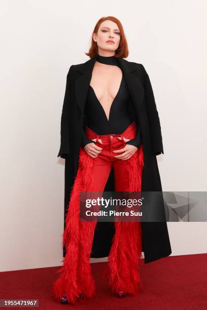 Elodie Frégé attends the Stéphane Rolland Haute Couture Spring/Summer 2024 show as part of Paris Fashion Week on January 23, 2024 in Paris, France.